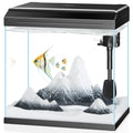 PONDON 7 Gallon Fish Tank with Detachable Lid Low-Iron Glass Aquarium Starter Kit with LED Light Beginner-Friendly Betta Aquarium with Removable Filtration